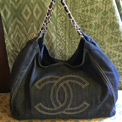 chanel denim coco cabas bag|vintage chanel denim bag.